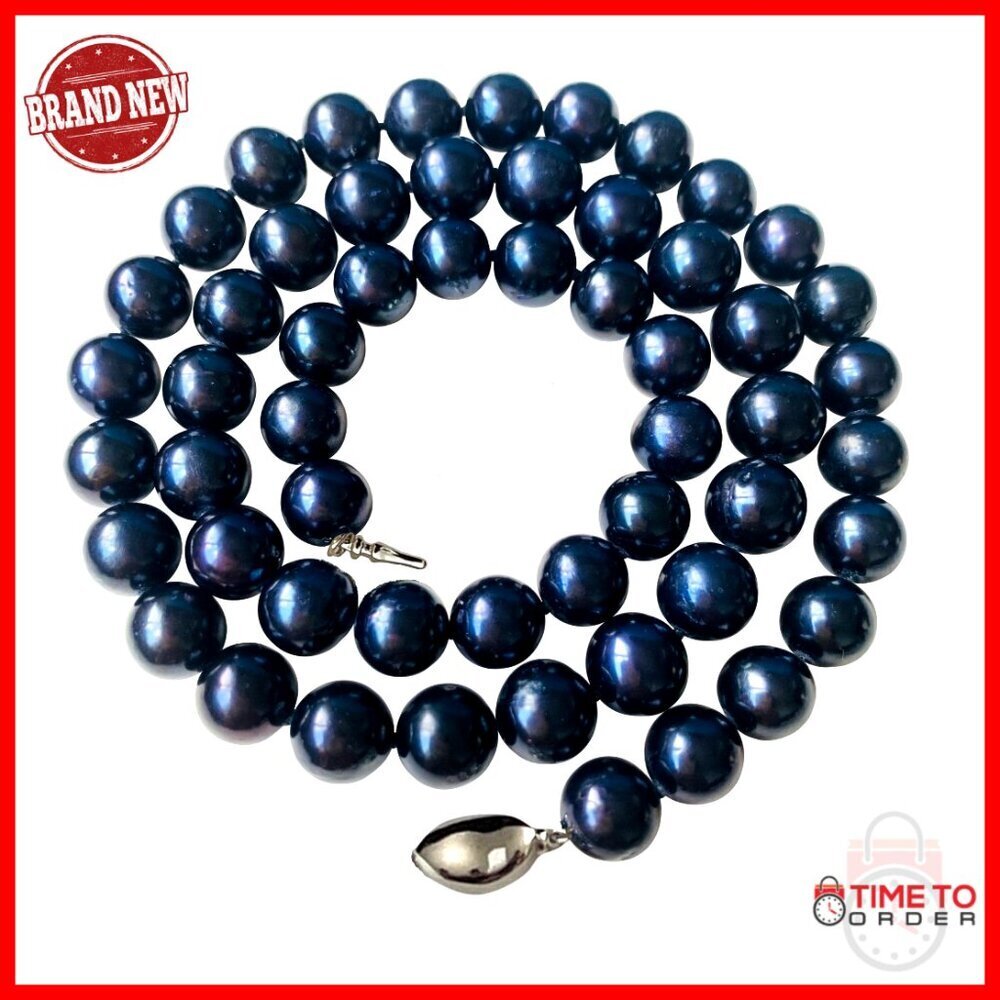 18 Inch Sterling Silver Pearl Necklace, 10-10.5mm Round Cultured Freshwater
